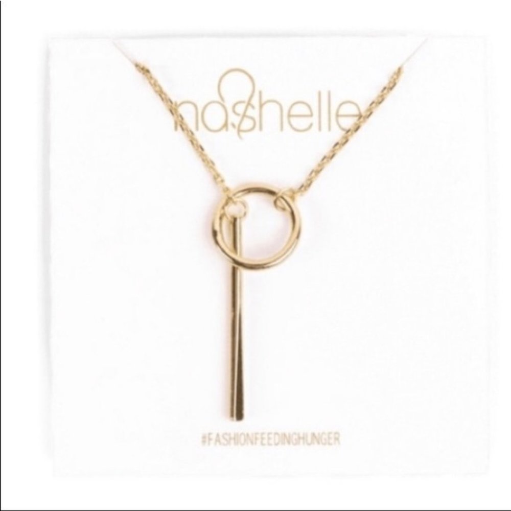 Nashelle Gold Lariat Necklace